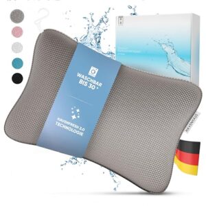 Premium Badewannenkissen in Grau für erholsamen Badeerlebnis, schnelltrocknend und extra große Saugnäpfe für festen Halt.