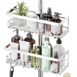Duschstangen-aufbewahrungsregal Edelstahl für Badezimmer Organizer Duschregal Silber