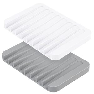 Seifenschale für Badezimmer und Dusche, Silikon Seifenhalter mit Ablauf für ein rutschfestes Design in der Küche oder im Bad