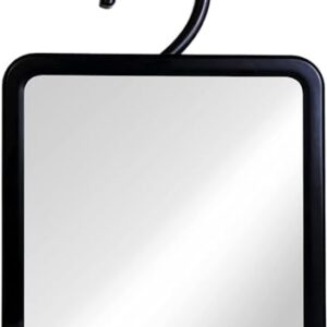 Duschspiegel zum Aufhängen, Bruchsicherer Rasierspiegel mit 360° drehbarem Haken, Badezimmerspiegel für die Dusche, 16 x 16 cm (Schwarz)