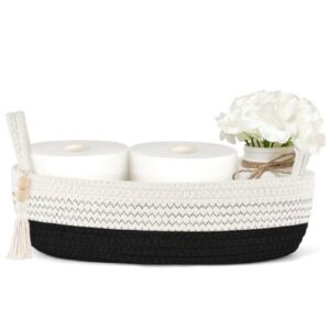 Praktischer und schöner Aufbewahrungskorb für Badezimmer, Wohnzimmer oder Schlafzimmer mit geflochtenem Seilkorb und stabilen Griffen