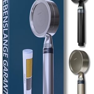 MyHalos-Handbrause-Duschkopf mit Filter, Wassersparend Hochdruck Duschfilter, 3-Schichten-Filtration gegen Chlor, Bakterien und Kalk, Antikalk für Hartes Wasser, Shower Head und Filter. Perfektes Gleichgewicht zwischen Wasserersparnis und Haut- und Haarpflege.