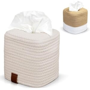 Kosmetiktaschentuchbox aus Baumwolle im Würfel-Design, quadratische Form und angenehme Griffigkeit, farbige Bilder