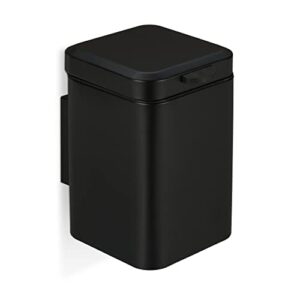 Relaxdays Kosmetikeimer mit Absenkautomatik und entnehmbarem Inneneimer, ideal für das Bad oder die Dusche, 3 Liter Fassungsvermögen, Edelstahl-Schwarz