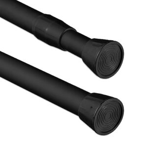 Relaxdays Teleskopstange, 150–280 cm, Klemmstange für Duschvorhang, Gardine, Türrahmen, Edelstahl, ohne Bohren, schwarz