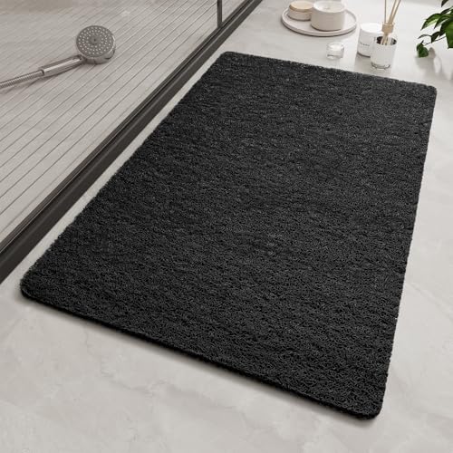 SIXHOME Duschmatte rutschfest 60x60cm Massage Strukturierte Antirutschmatte dusche Weiche Luffa PVC rutschfeste Duschmatte passt unter die Tür Badvorleger für Dusche Schwarz, rutschfeste Oberfläche, weiche Luffa-Badematte, antirutschmatte