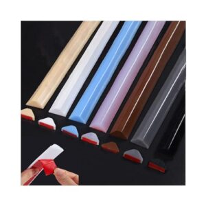 Schallschutzleiste für Dusche, Selbstklebender Wasserstopper aus Silikon, Schwallschutz für Küchen und Bäder, Gummileiste in Weiß, 200 cm lang