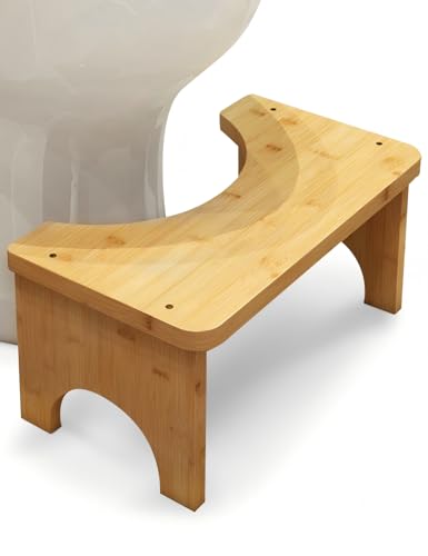 Toilettenhocker aus Bambusholz für Erwachsene, Klohocker für verbesserten Stuhlgang und bequemes Sitzen im Badezimmer