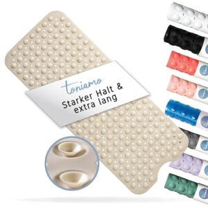 Badematte rutschfest, antibakteriell und maschinenfest, extra lange Badematte mit Noppenstruktur für sicheres Badeerlebnis