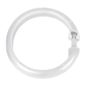 Duschvorhangringe in Weiß, 12er Set, Kunststoff, für dicke und stabile Duschstangen