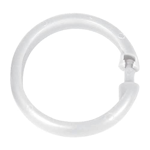 Duschvorhangringe in Weiß, 12er Set, Kunststoff, für dicke und stabile Duschstangen