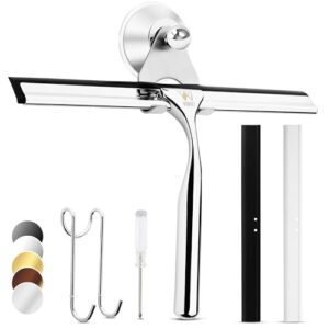 Duschkopf-Entferner in Silber, 6-teiliges Set mit Ersatzsilikonlippen und Fensterputzer für Dusche, Bad, Fliesen, Spiegel und Fenster