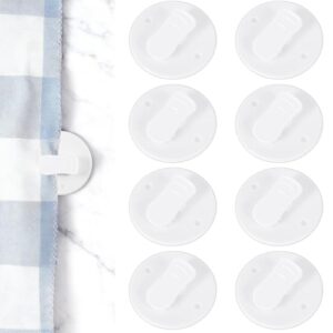 Selbstklebender Duschvorhanghalter mit 8 Stück, winddicht und spritzschutzfähig für Badezimmer, Badewannen und Dusche