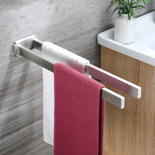 ZUNTO 40cm Wand Handtuchhalter Doppelt Edelstahl Handtuchstange, ideal für Bad und Küche, hochwertiger SUS304 Edelstahl, großzügiges Platzangebot, stabil und nicht abfallend