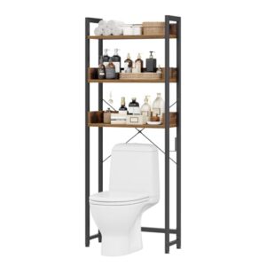 Multifunktionales Badezimmerregal mit drei Ebenen und abnehmbaren Haken für Handtücher und Bürsten, ideal zur Organisation von Hygieneartikeln und Reinigungsmitteln.