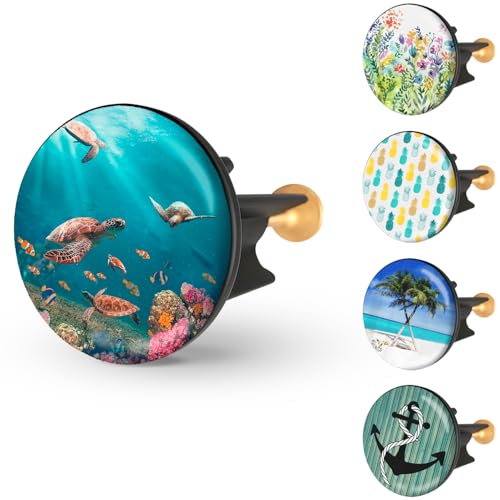 Hochwertiger Waschbeckenstöpsel mit extra schwerer Messingschraube für stabilen Halt und universell passend für alle Waschbecken mit 40mm Durchmesser.