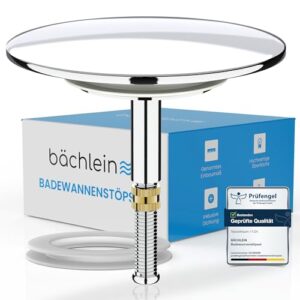 Universal Badewannenstöpsel aus Chrom-Messing für fast jede handelsübliche Badewanne mit Ersatzdichtung - sicherer und dauerhafter Abfluss