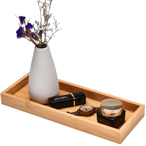 Bambus Organisationstablett für Badezimmer, Waschtisch, Küche, Toilettenschüssel - Dekorativer Organizer aus 100% Akazienholz