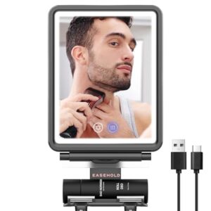 Beschlagfreier Duschspiegel mit LED-Licht, Rasierklingenhalter und antibeschläg-freie Funktion für das Badezimmer.