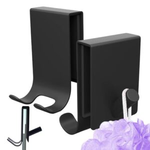 Cimown 2er Duschhaken ohne Bohren | Handtuchhalter für Glaswand mit gepolstertem Schutz | praktischer Duschen-Assistent für Glasstärken von 5-10 mm