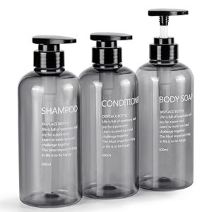 Czemo 3 Stück Shampoo Spender für Dusche, nachfüllbare Shampoo Flaschen mit Pumpenflaschenspender für Badezimmer, umweltfreundlich und grün