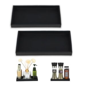 Deko Tablett 2er Set für Badezimmer, Schwarz, Silikon, Rechteckig. Perfektes Deko-Accessoire für Küche und Bad.