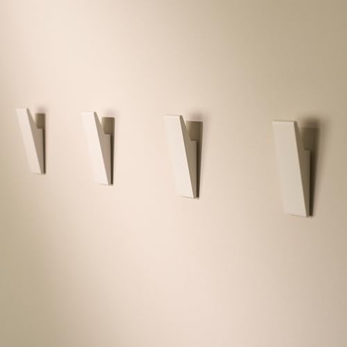 Selbstklebende Wandhaken aus Vollaluminium für Küche und Bad, extra stark, handtuchhalter ohne bohren, moderne Design, Weiß