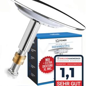 Badewannenstöpsel aus hochwertigem Messing mit rutschfester Oberfläche und verstellbarer Höhe, perfekt für normale oder Sonderwannen, inklusive Alternativdichtung