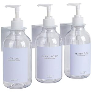 Shampoo und Conditioner Spender für Duschwände, 3 Kammern, nachfüllbare Flaschen mit wasserdichten Etiketten