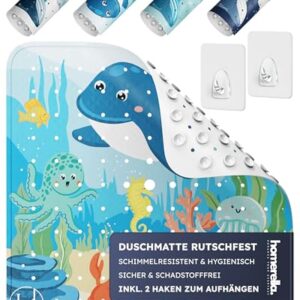 Duschmatte von Homerella, rutschfester Badematte für Dusche, schimmelresistent und waschbar