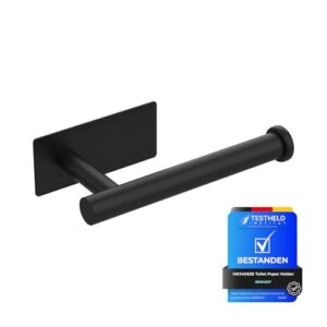 Selfklebender Toilettenpapierhalter aus Edelstahl, Einheitsgröße, Schwarz für Badezimmer