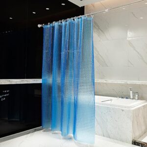 Wasserdichter Blauer Duschvorhang mit 3 Magneten und 12 Ösen, ideal für die Duschkabine