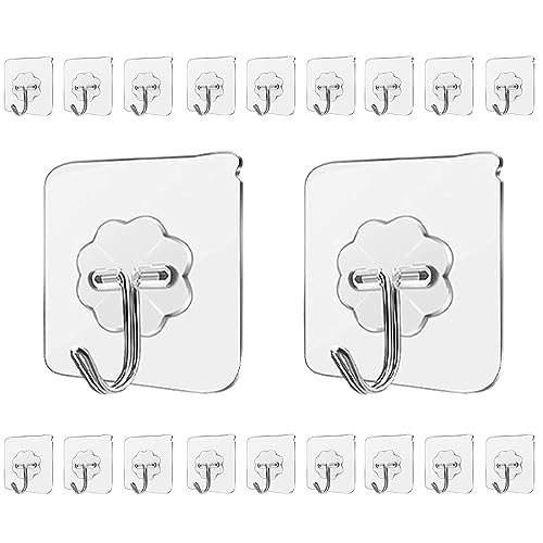 Klebehaken, Selbstklebe-Haken, transparente Haken für Küche und Badezimmer, maximal 10kg Traglast