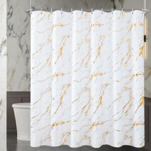 Duschvorhang in Gold-Marmor-Design, 180x200 cm groß, Polyester, wasserdicht, leicht zu reinigen