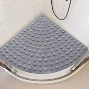 Lurowo Duschmatte rutschfeste Eckduschmatte 70*70cm, Duscheinlage Dreieckig mit Saugnäpfe für Eckdusche, Antirutschmatte Eckdusche