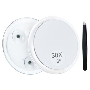 Vergrößerungsspiegel 30X Vergrößerung für Make-up-Anwendung, Augenbrauenpflege und Duschspiegel
