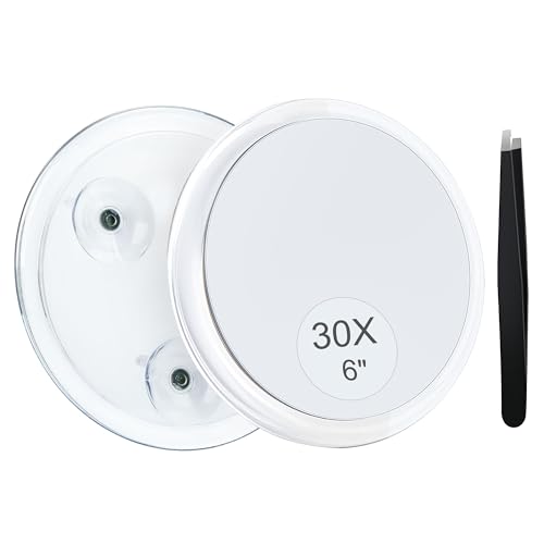 Vergrößerungsspiegel 30X Vergrößerung für Make-up-Anwendung, Augenbrauenpflege und Duschspiegel