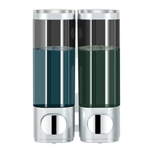 Silberner Shampoo und Conditioner Dispenser für Dusche, Wandmontierter Shampoo Conditioner Duschgel Dispenser für Badezimmer mit 2 Kammern und einer Kapazität von 300 ml