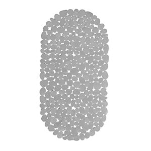 Rutschfeste Badeeinlage mit Saugnäpfen, waschbare Rutschmatte, 36 x 68 cm, grau, 1 Stück für ein sichereres Badeerlebnis