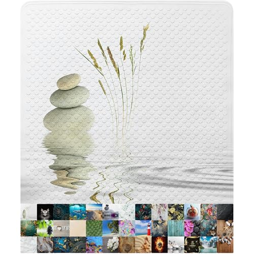 Rutschfeste Badematte 53 x 53 cm, antirutschmaschinenwaschbar und schimmelresistent für Dusche und Badewanne