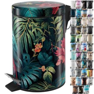 Sanilo Kosmetikeimer 3L mit Absenkautomatik, exotischer Badmülleimer mit Innenbehälter für jedes Badezimmer