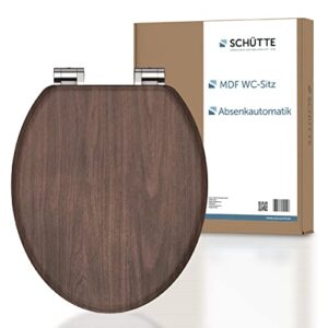 Hochwertiger Toilettensitz mit Absenkautomatik aus Holz, 175kg Belastbarkeit, Toilettensitz mit Brille und Klodeckel für WC