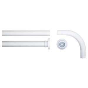 Sealskin Winkel Duschvorhangstange, Aluminium, Farbe: weiß, Durchmesser 28 mm, 90 x 90 cm - hochwertige Aluminium-Winkelstange für Duschvorhanginstallation in Badezimmer