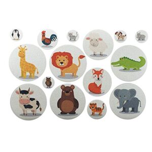 Antirutsch-Motivaufkleber für Badewannen und Duschtassen, Kindersticker, ABS Bodenaufkleber, selbstklebend, Antirutschbelag mit Waldtieren