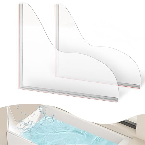 2er-Pack Spritzschutz-Set für die Dusche, wasserdicht, selbstklebend, einfache Installation, abnehmbar