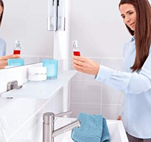 Moderner Design-Knopf für das Bad mit Milchglas-Täfelung, verchromter Halterung und Wandbefestigung ohne Bohren