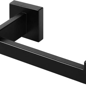 Toilettenpapierhalter aus Edelstahl 304 mit schwarzer Mattlackierung und Bohrungen, ideal für Küche und Badezimmer.