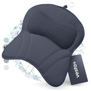 Badekissen für Badewanne, Badewannen Kissen mit Saugnäpfen, Vesta+ Badewannenkissen Nachtblau L, Nackenkissen Badewanne für entspanntes Baden