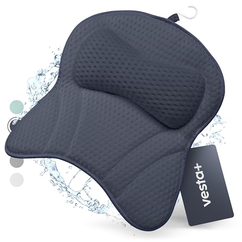 Badekissen für Badewanne, Badewannen Kissen mit Saugnäpfen, Vesta+ Badewannenkissen Nachtblau L, Nackenkissen Badewanne für entspanntes Baden