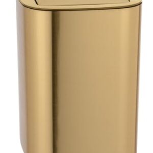 Eleganter Schwingdeckeleimer aus Kunststoff für das Badezimmer, 5,5 Liter Fassungsvermögen, goldener Anstrich und abnehmbarer Deckel